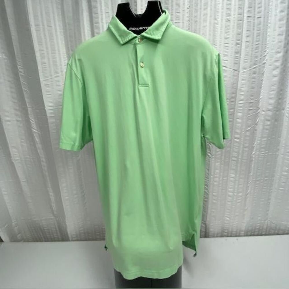 Peter Millar Seaside Wash Polo Mens M Green Cotton Stretch Golf Shirt Peru